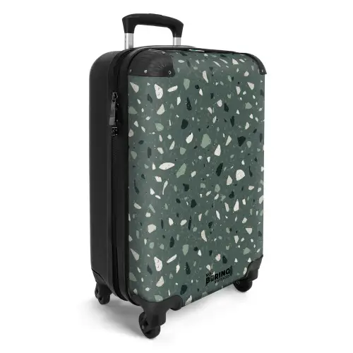 Terrazzo patroon veelkleurig groen NBS - Handbagage koffer - Kinderen Unisex middel -productfoto_3d