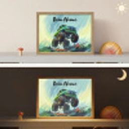 Monstertruck - Auto - Jongens - Groen Light Box met batterij (Wandlamp kind) middel -sfeer3_kind