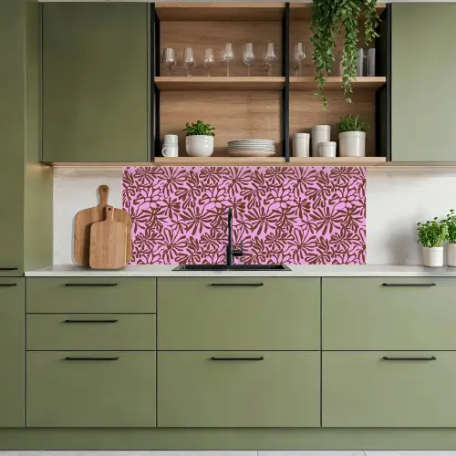 Organisch - Patroon - Roze keuken achterwand 2 middel 871 -sfeer3