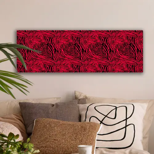 Zebra - Zwart - Roze - Neon canvas 2cm klein 828 -sfeer1