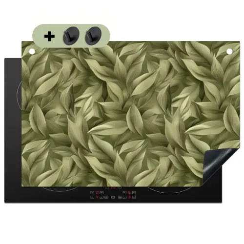 Bladeren - Modern - Groen Inductie beschemer met haakjes klein 777 -3d