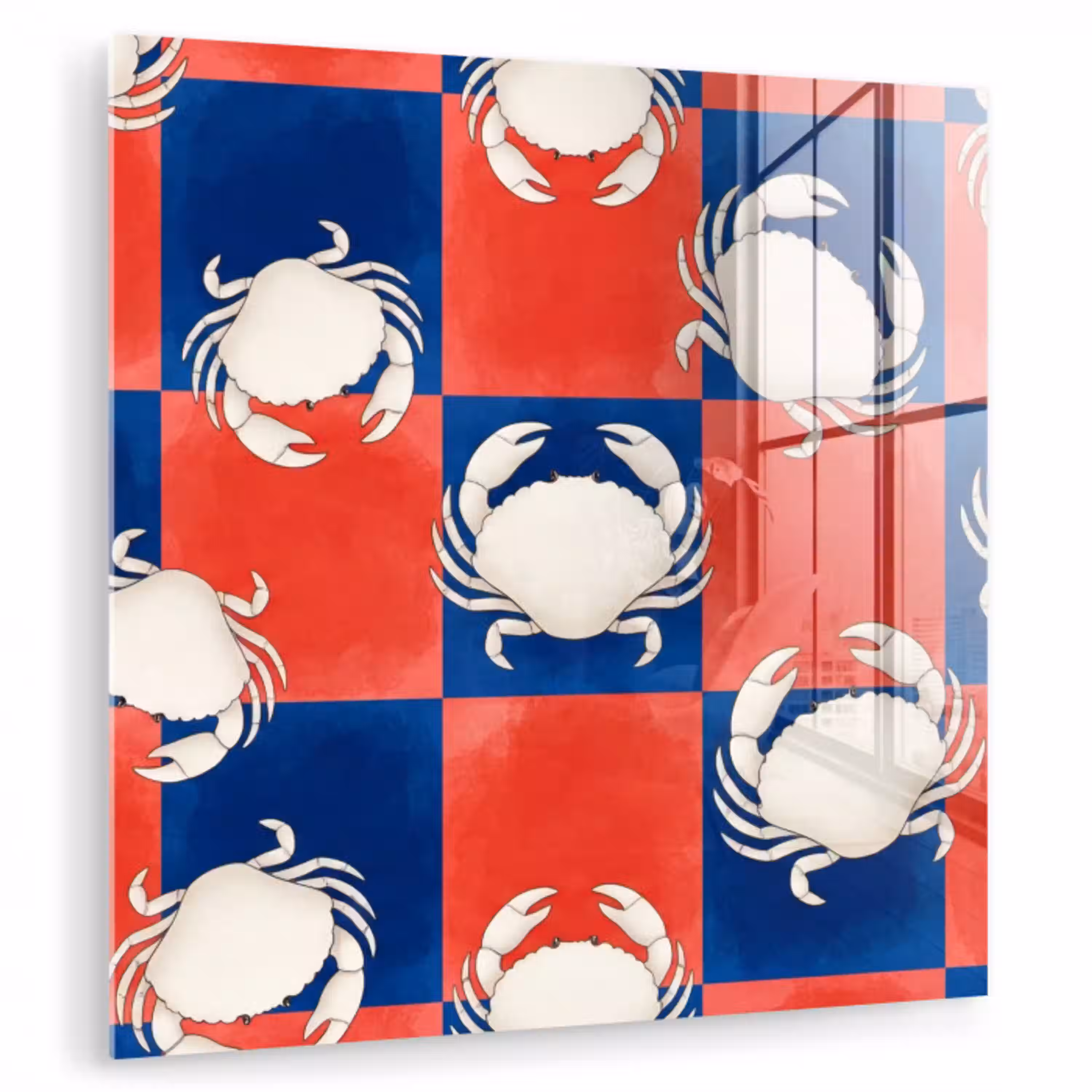 Patroon - Zeeleven - Rood - Blauw - Abstract plexiglas 5mm klein -zzzproduct_nieuw