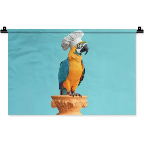 Papegaai - Koksmuts - Grappig - Vogel Wandkleed katoen klein -zz3d