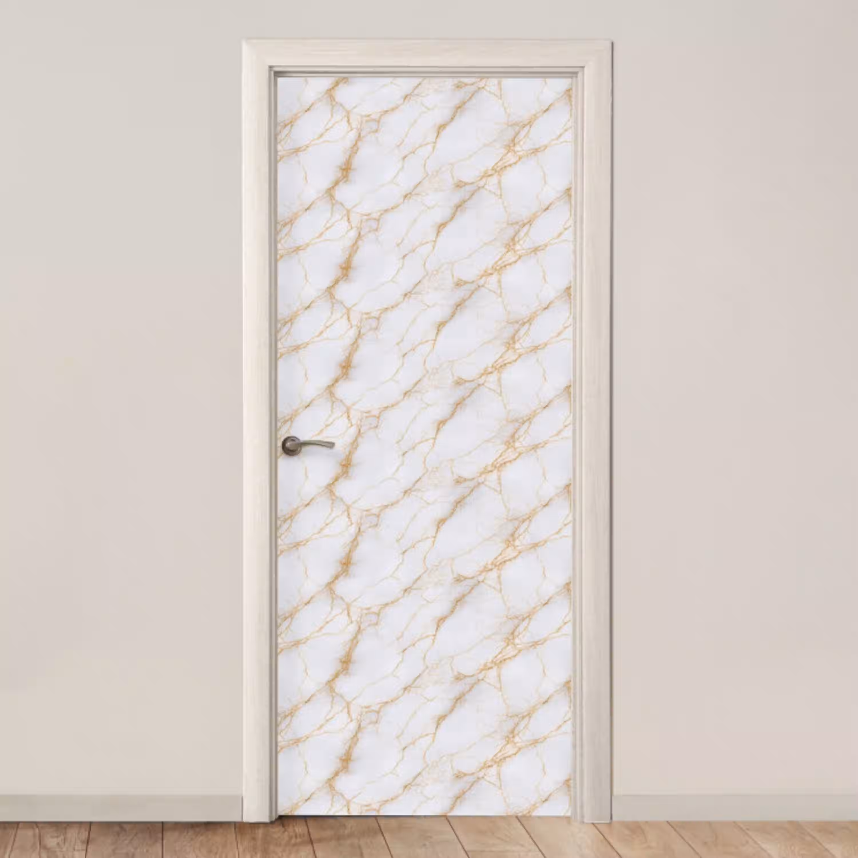 Wit - Goud - Marmer - Aders deurposter klein 289 -3d_beige