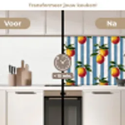 Strepen - Citroen - Blauw keuken achterwand 2 middel 871 -voor-na2_NL