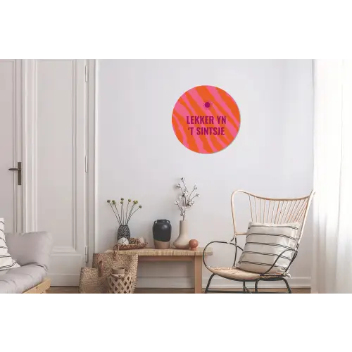 Quote - Zomer - Roze Wandcirkel aluminium klein -woonkamer