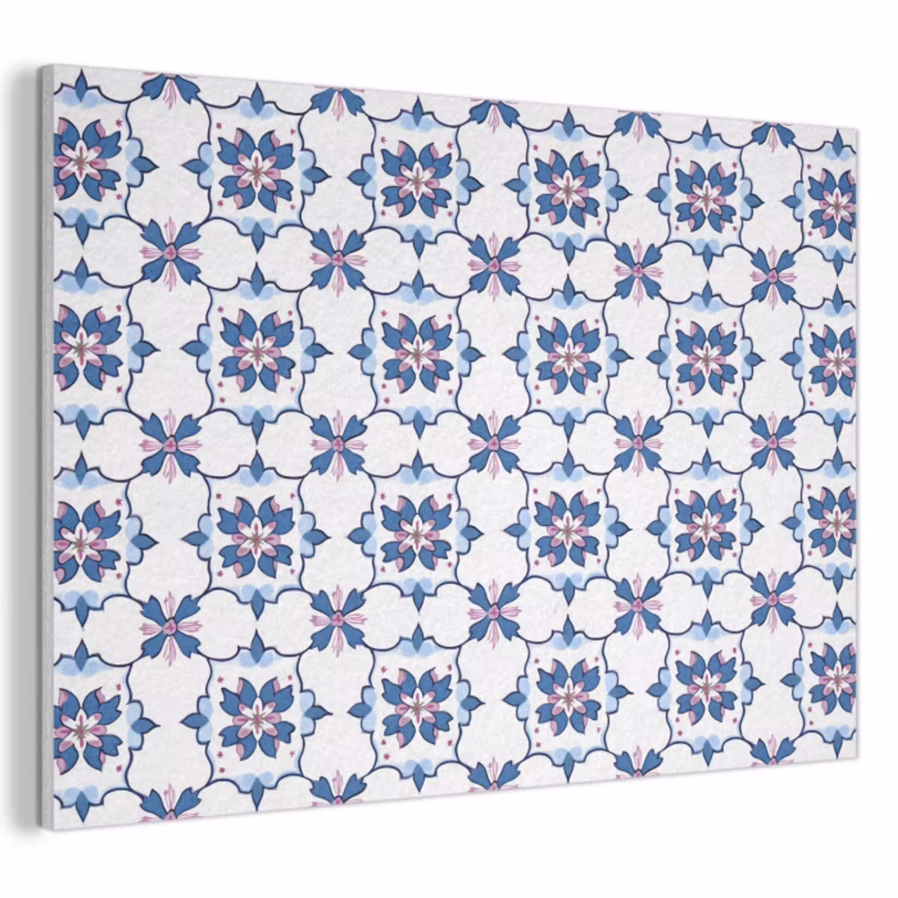 Modern - Patroon - Blauw - Roze PET vilt klein 837 -3d