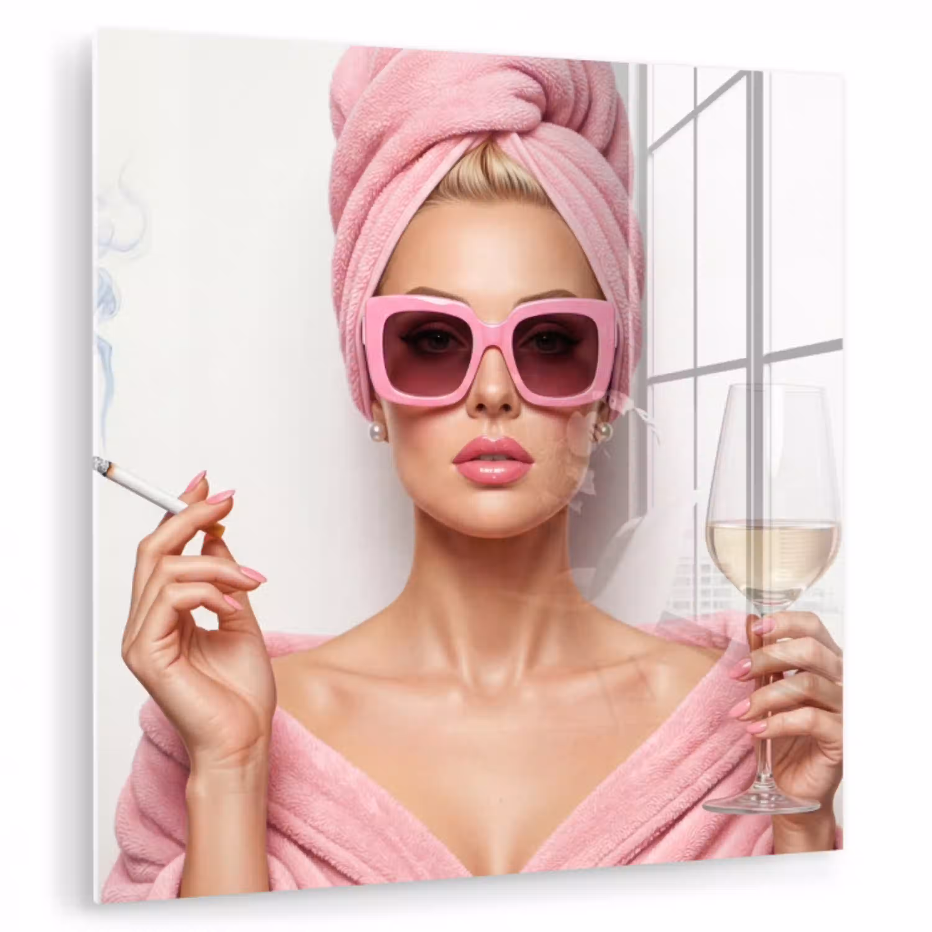 Vrouw - Roze - Wijn - Zonnebril plexiglas 5mm klein -zzzproduct_nieuw