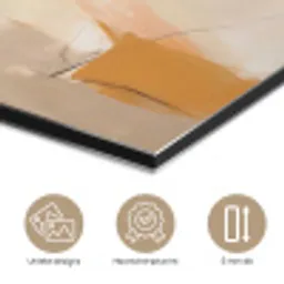 Abstract - Beige - Oranje - Kunst - Modern aluminium wit klein -closeup_NL