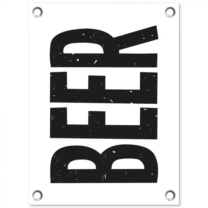 Bier - Japandi - Decoratie - Zwart tuinposter los doek klein -3d
