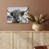 Koe - Schotse hooglander - Zwart - Wit - Dier - Natuur - Wild PET vilt klein -sfeer4