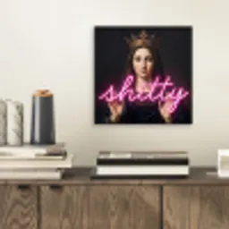 Ironisch - Tekst - Neon aluminium wit klein -sfeer1