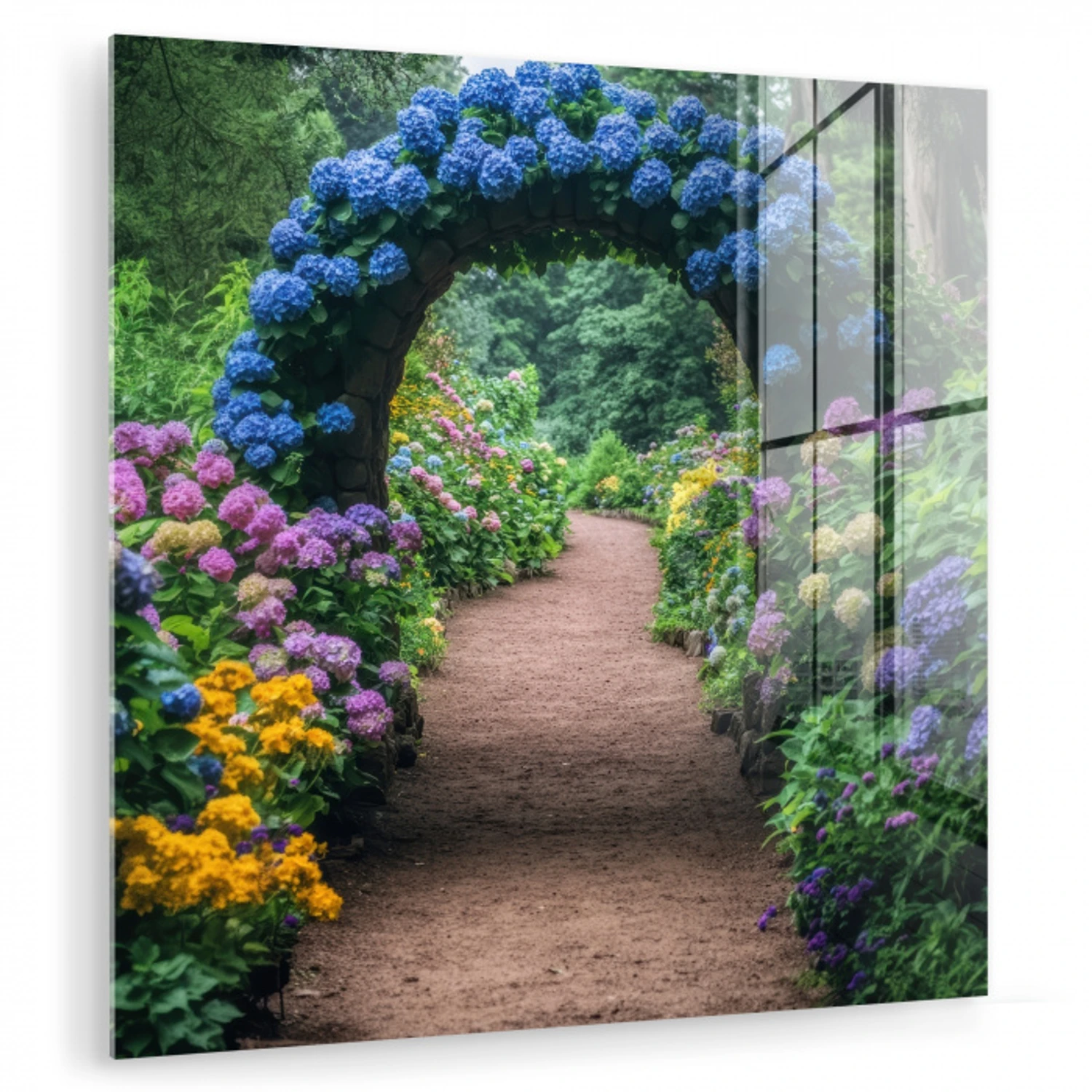 Doorkijk - Bloemen - Hortensia - Pad plexiglas 5mm klein -zzzproduct_nieuw