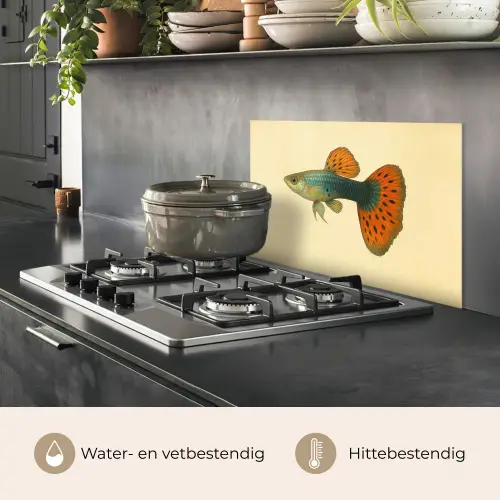 Vis - illustratie - Stippen - Oranje keuken achterwand spatscherm klein -usp_NL