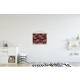 Koraal - Organisch - Roze textielposter latten blank klein 122 -kinderkamer