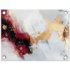 Rood - Abstract - Goud - Modern tuinposter los doek klein -3d