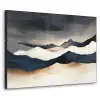 Bergen - Donkerblauw - Landschap Textielframe zwart klein -3d