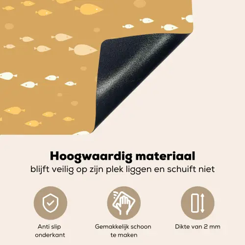 Zee - Dieren - Geel - Vissen Inductie beschemer met haakjes klein 777 -ky-onderkant-nl