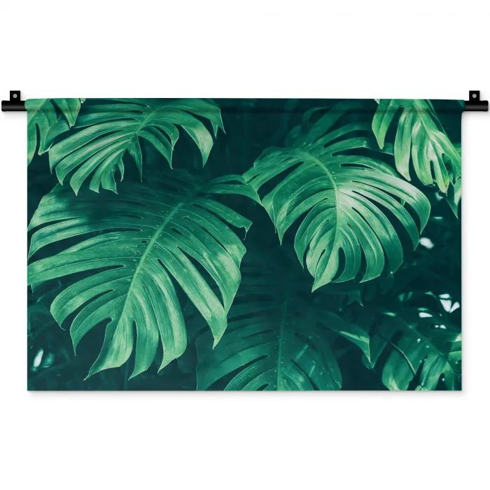 Monstera - Bladeren - Planten - Jungle - Natuur Wandkleed katoen klein -zz3d