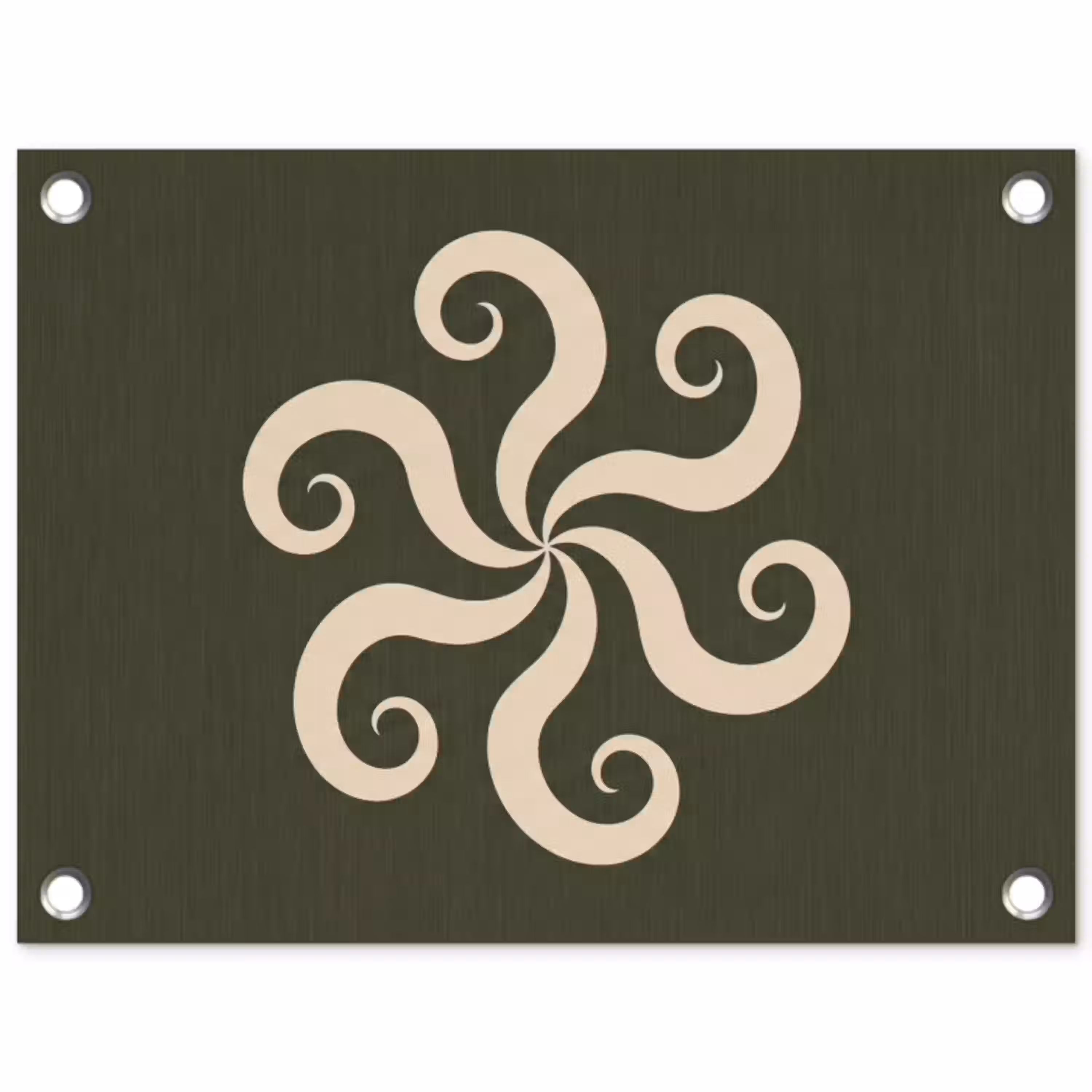 Patroon - Spiraal - Abstract - Modern - Groen tuinposter los doek klein -3d