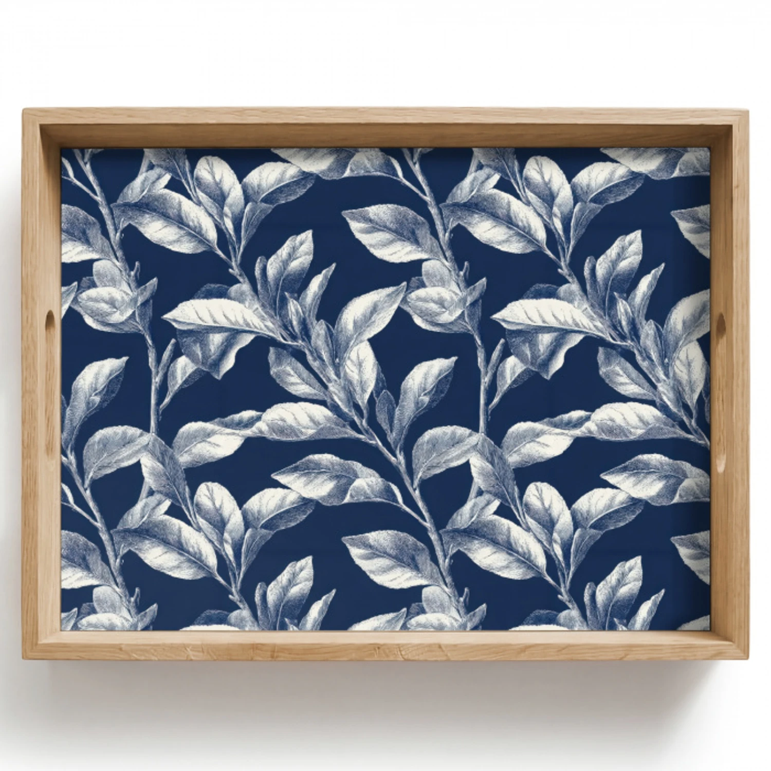 Botanisch - Patroon - Blauw Dienblad Rechthoek middel 911 -z3d_shopping