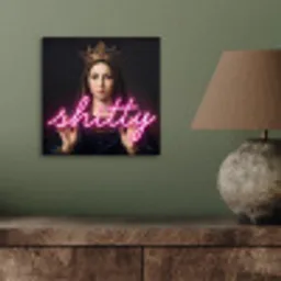 Ironisch - Tekst - Neon aluminium wit klein -sfeer2