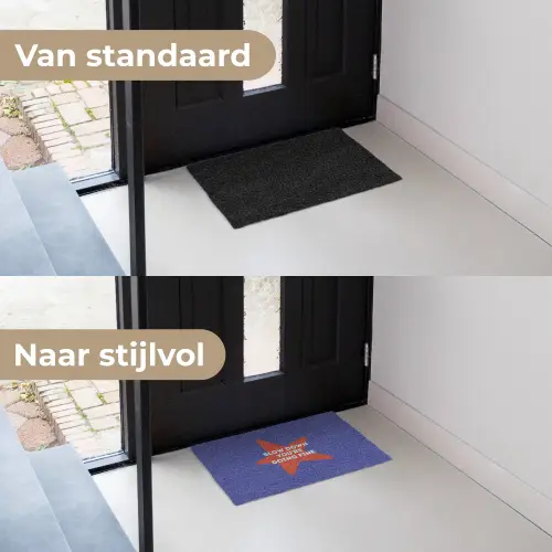 Slow down you're doing fine - Ster - Blauw Deurmat klein -voor-na_NL