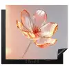 Glazen - Bloem - Roze Inductie beschermer vinyl 3mm middel -3d