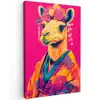 Kameel - Bloemen - Kimono - Waaiers Tuinposter op houten frame 2 cm dik klein -3d