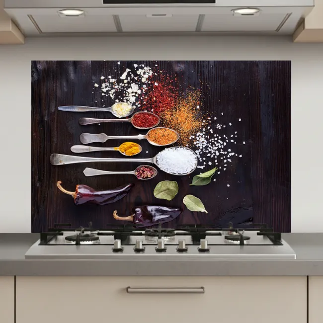 Kruiden - Lepels - Specerijen - Industrieel keuken achterwand spatscherm klein -3d_website