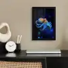 Octopus - Stippen - Blauw - Zee fotolijst zwart zonder passe partout klein -sfeer1