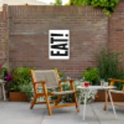 Decoratie - Eten - Zwart - Wit Tuinposter op houten frame 2 cm dik klein -sfeer3