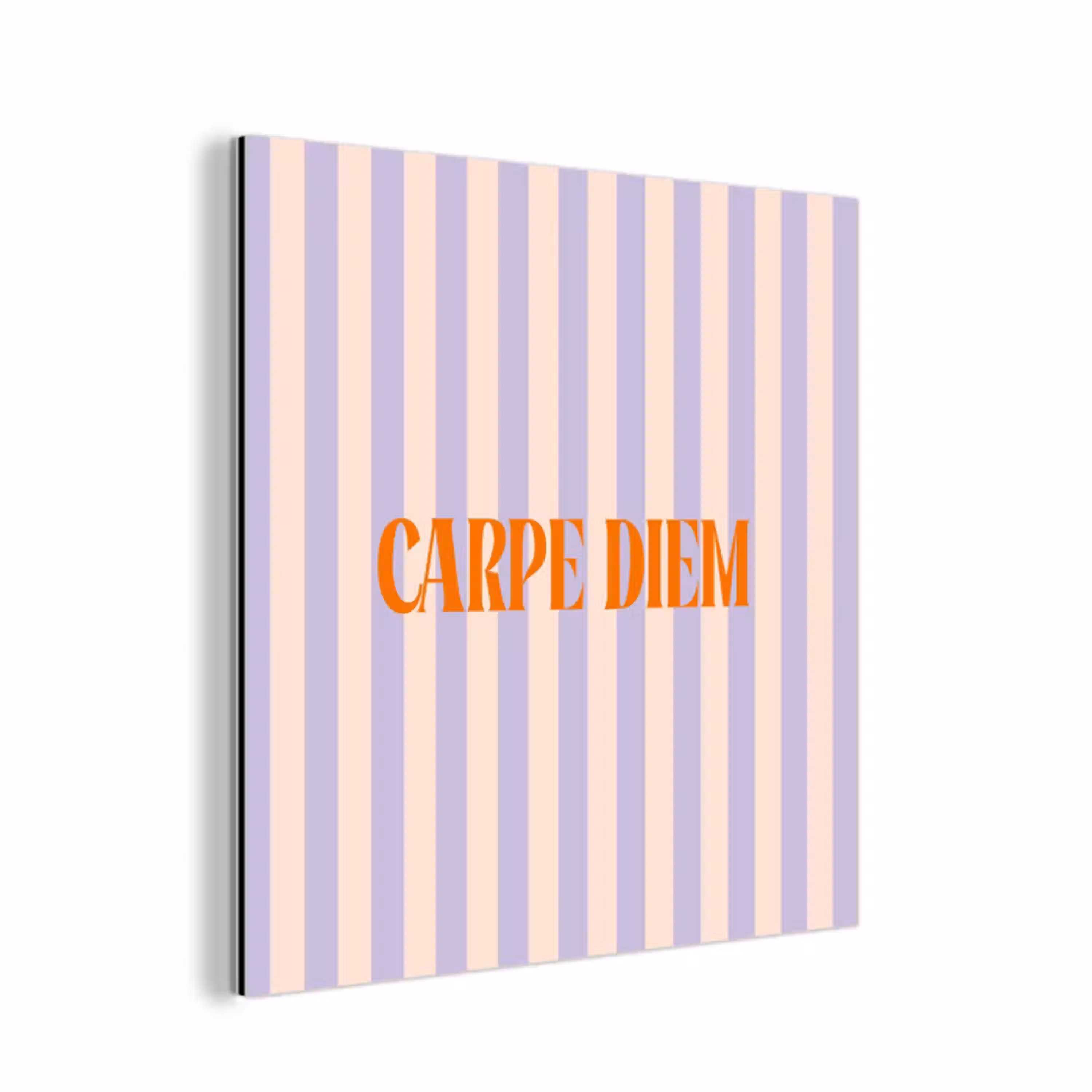 Lila - Oranje - Strepen - Carpe Diem aluminium wit klein -3d