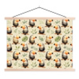 Toekans - Exotisch - Kleurrijk textielposter latten blank klein 122 -3d