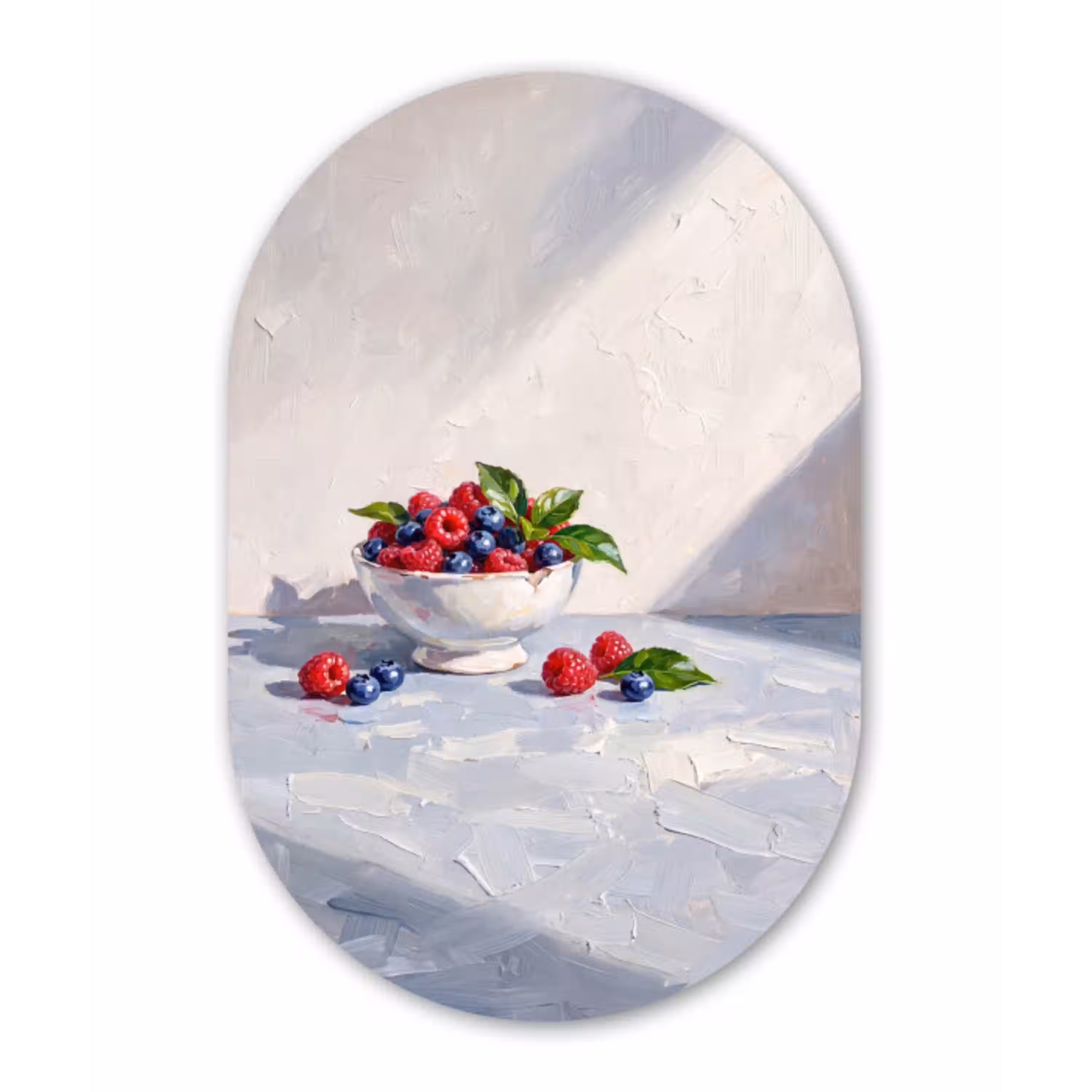 Bessen - Kom - Eten Wandcirkel Ovaal Glas middel -3d