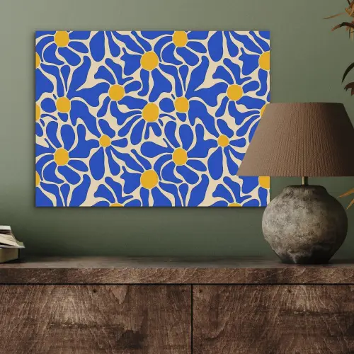 Abstract - Bloem - Blauw PET vilt klein 837 -sfeer2