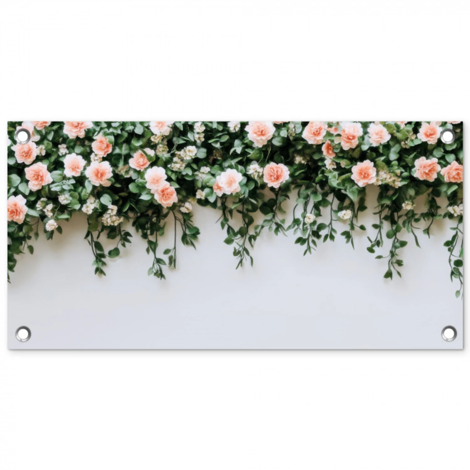 Bloemen - Muur - Rozen - Groen tuinposter los doek klein -3d