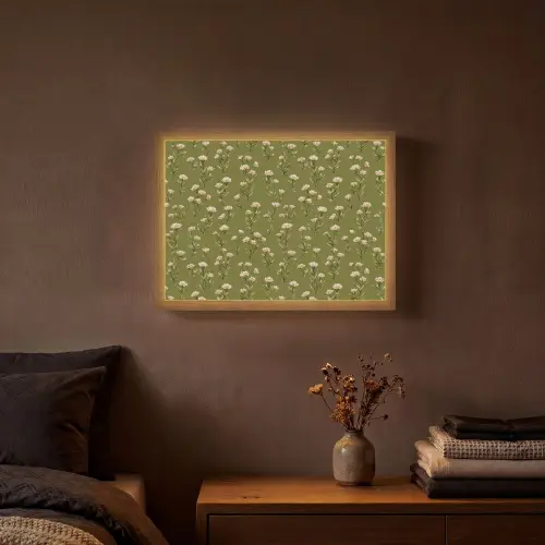 Landelijk - Bloemen -  Groen Light Box met batterij (Wandlamp) middel 907 -sfeer4