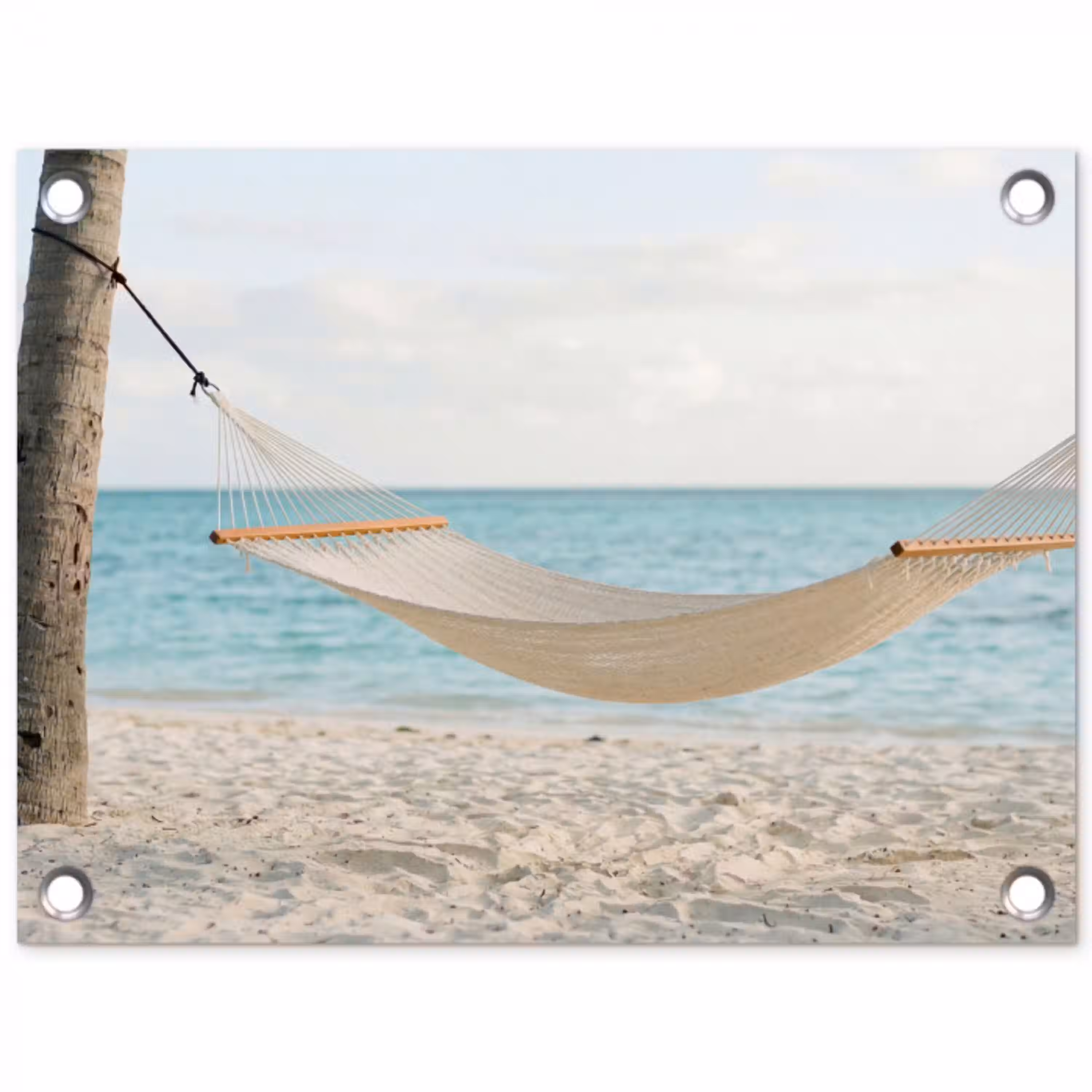 Hangmat - Strand - Wit tuinposter los doek klein -3d