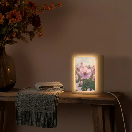 Bloemen - Paars - Wazig Light Box met kabel (Tafellamp) klein -sfeer4