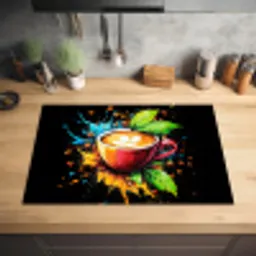 Koffie - Graffiti - Drinken - Abstract Inductie beschermer vinyl 3mm klein -sfeer5