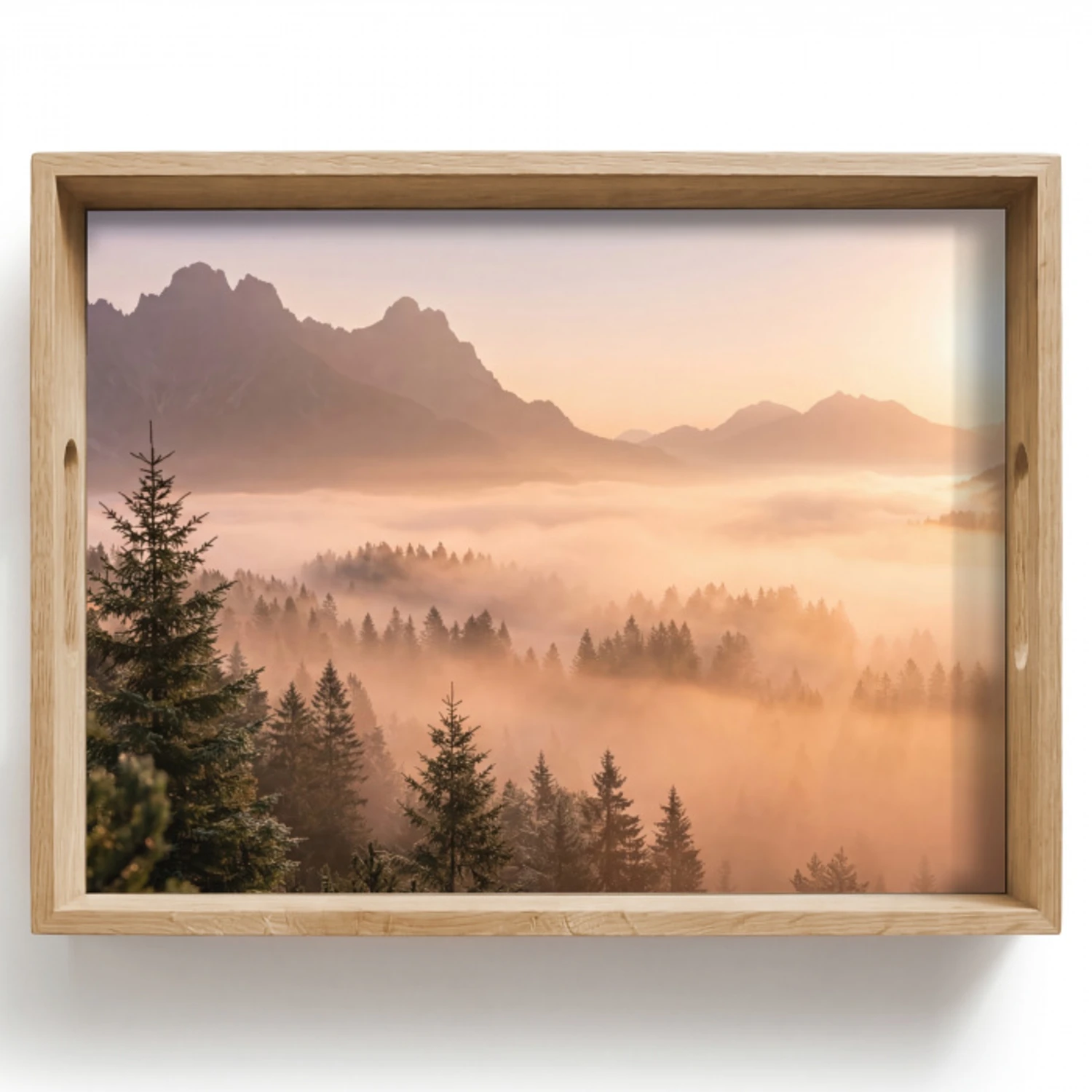 Zonlicht - Mist - Bergen - Bomen Dienblad Rechthoek middel -z3d_shopping