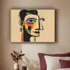 Geometrisch - Felle kleuren - Kubistische stijl Textielframe zwart klein -sfeer1