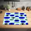 Patroon - Oog - Mint - Blauw Inductie beschermer vinyl 3mm klein 276 -sfeer5