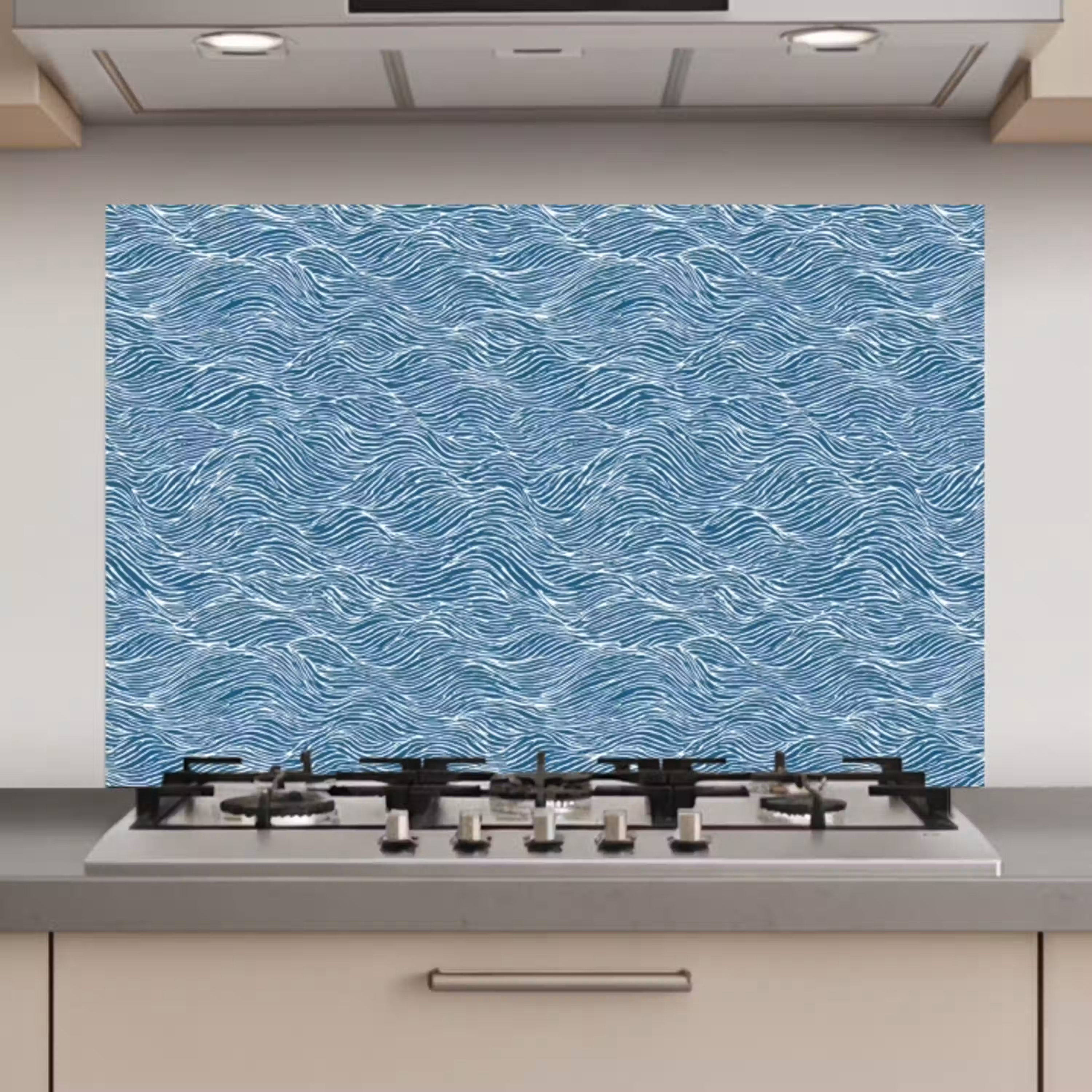 Blauw - Wit - Golven - Getekend - Textuur keuken achterwand spatscherm klein 900 -3d_website
