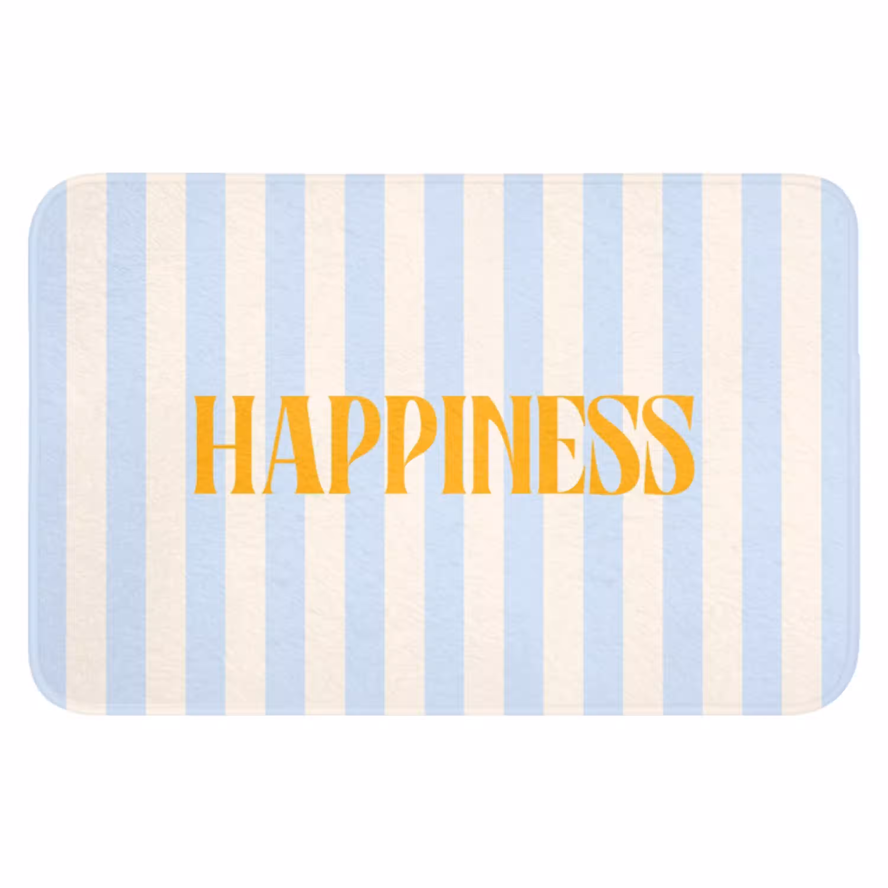 Oranje - Blauw - Strepen - Happiness WCmat klein -3d