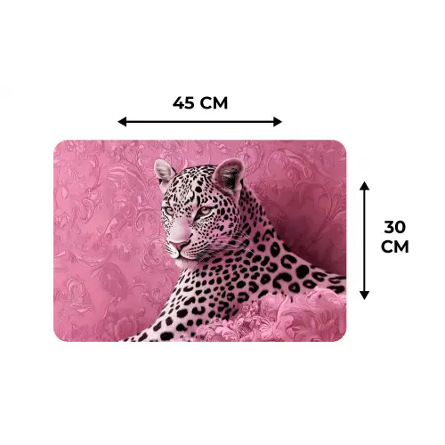 Panter - Luxe - Roze Placemat vinyl groot -specs