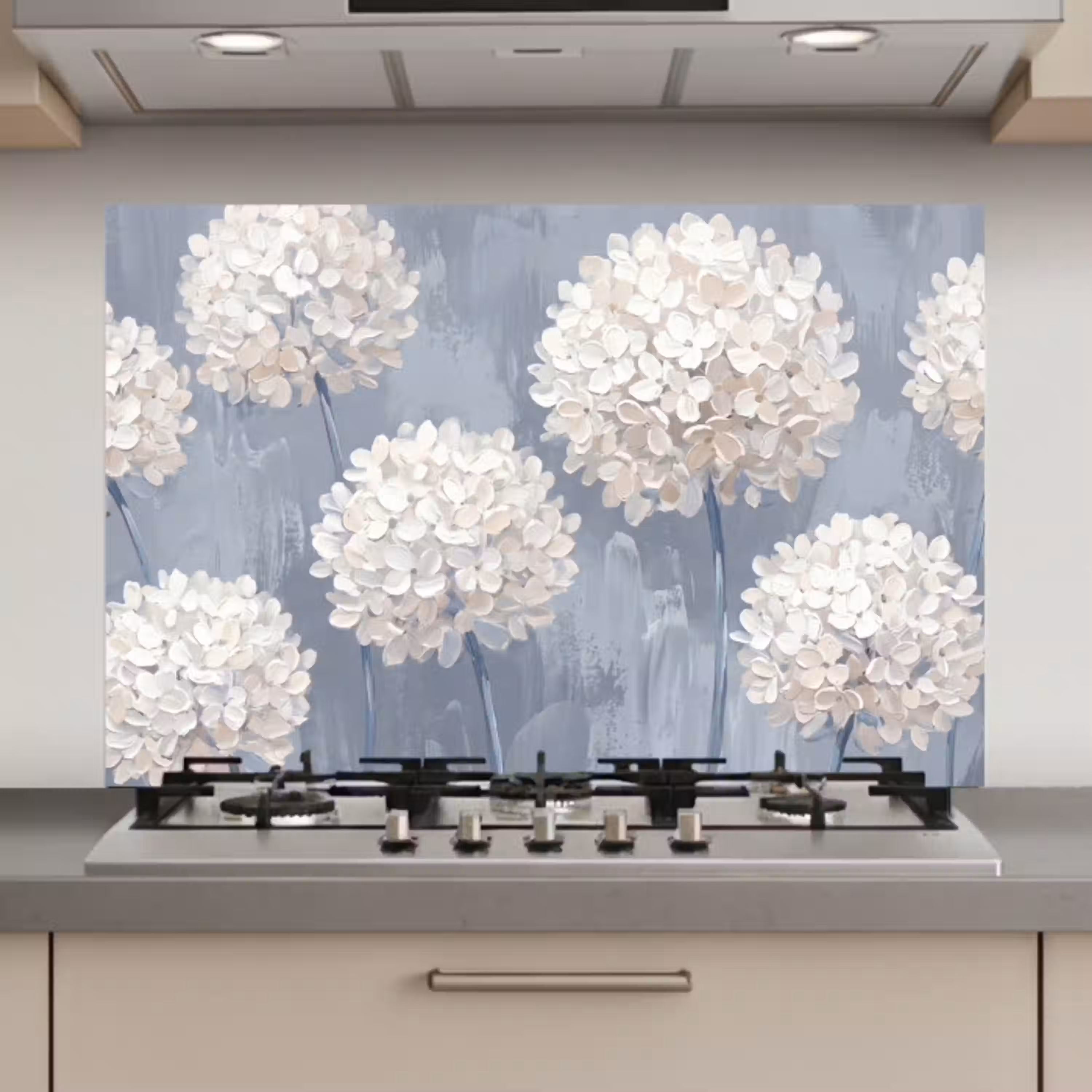 Bloemen - Illustratie - Blauw keuken achterwand spatscherm klein -3d_website