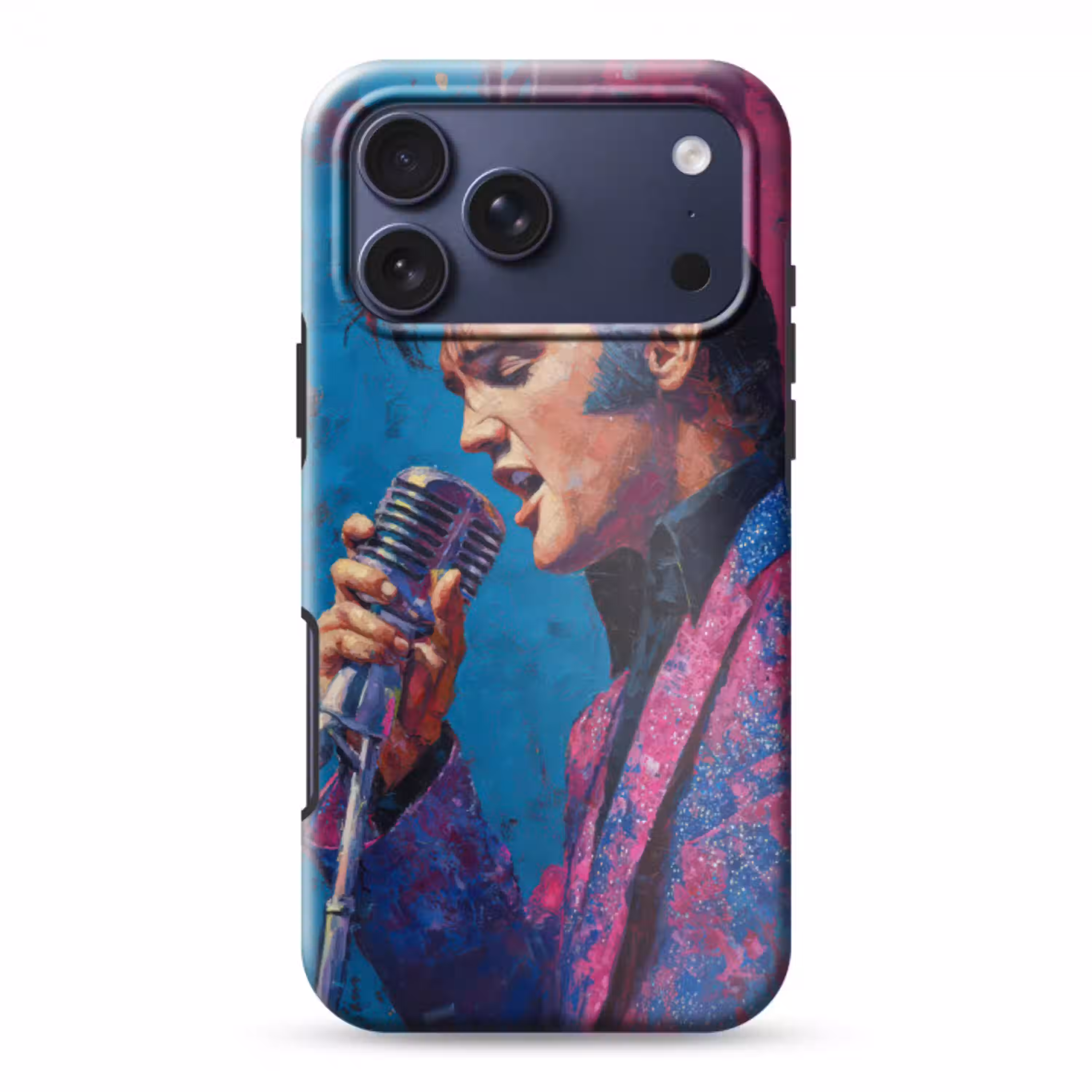 Zingende man - Glitterjas - Microfoon Toughcase MagSafe Apple iPhone 17 Pro Max klein -3d