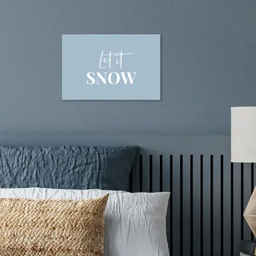 Sneeuw - Winter - Blauw - Let it snow poster papier klein -sfeer2